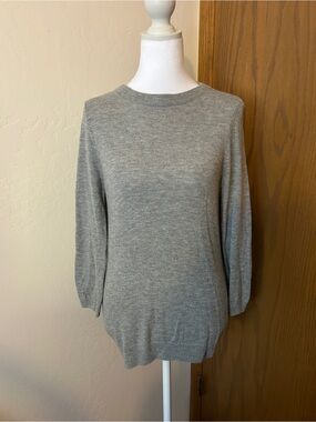 Talbots Gray Lambswool Blend Sweater Women’s Small 3/4 Sleeve Classic Knit